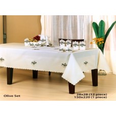 Скатерть Kayaoglu Olive с 12 салфетками Скатерть Kayaoglu Olive с 12 салфетками